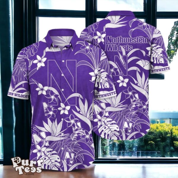 Northwestern Wildcats Hawaiian Shirt Special Gift Tropical Flower Product Photo 1