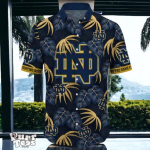 Notre Dame Fighting Irish Hawaiian Shirt Special Gift Leafs Printed Product Photo 2