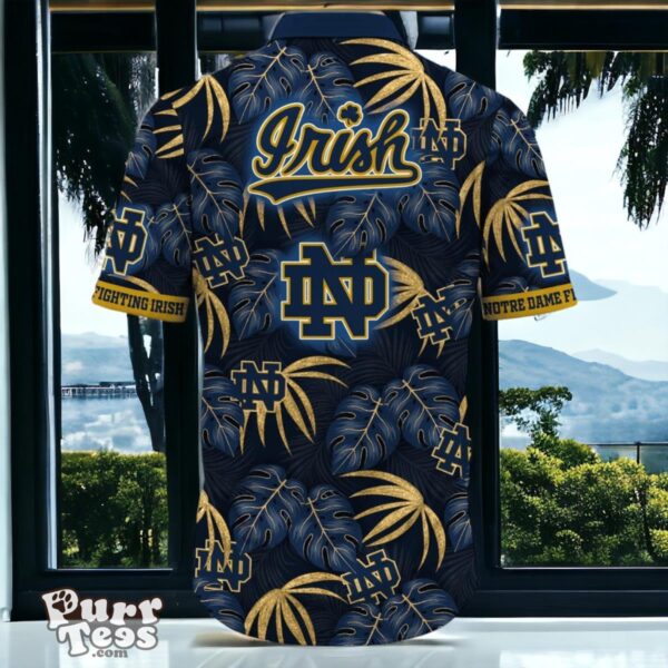 Notre Dame Fighting Irish Hawaiian Shirt Special Gift Leafs Printed Product Photo 3