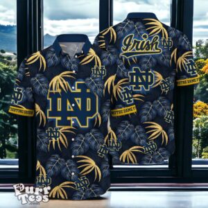 Notre Dame Fighting Irish Hawaiian Shirt Special Gift Leafs Printed Product Photo 1