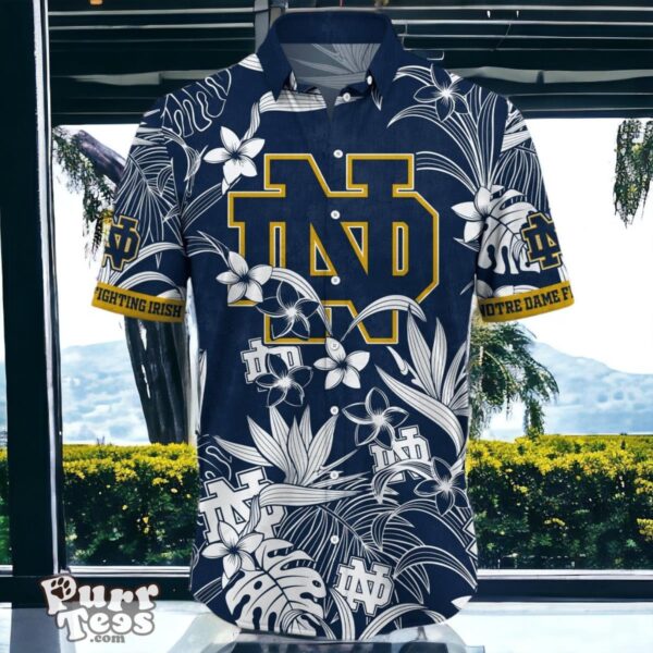 Notre Dame Fighting Irish Hawaiian Shirt Special Gift Tropical Flower Product Photo 2