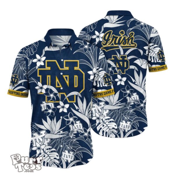 Notre Dame Fighting Irish Hawaiian Shirt Special Gift Tropical Flower Product Photo 1