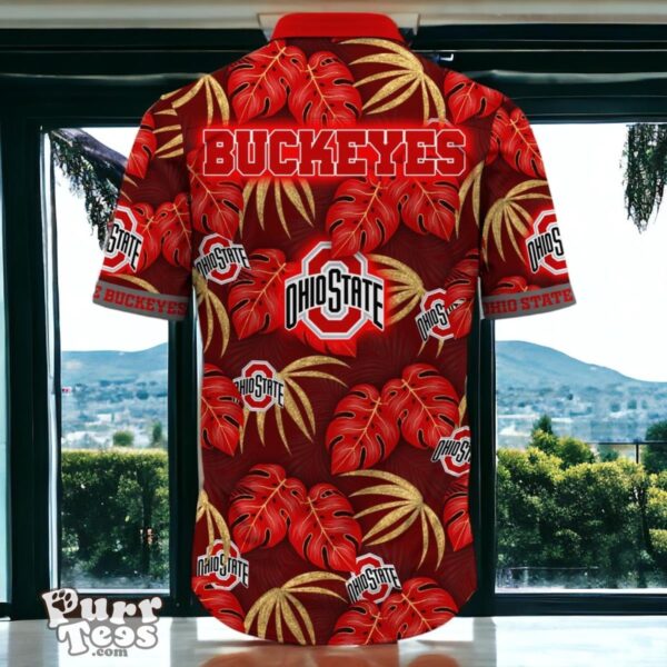 Ohio State Buckeyes Hawaiian Shirt Special Gift Leafs Printed Product Photo 3