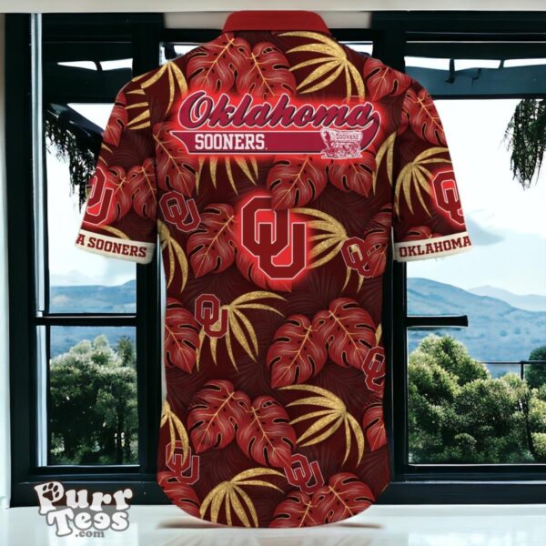 Oklahoma Sooners Hawaiian Shirt Special Gift Leafs Printed Product Photo 3