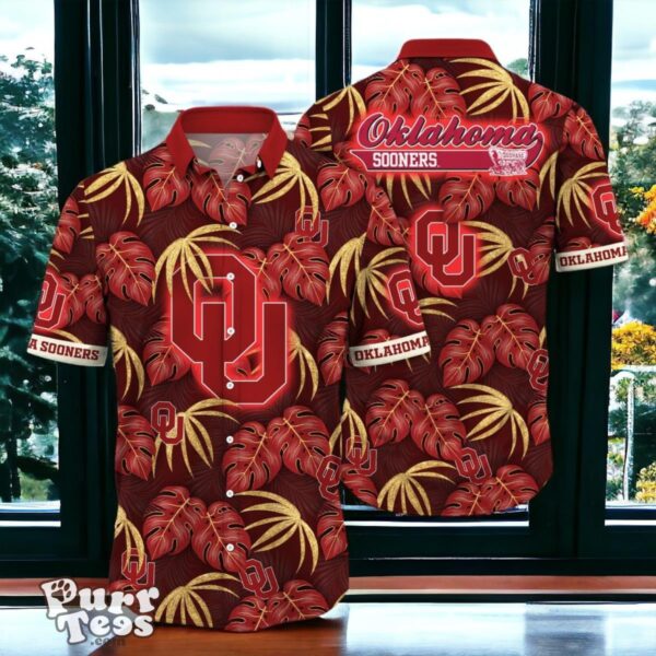 Oklahoma Sooners Hawaiian Shirt Special Gift Leafs Printed Product Photo 1