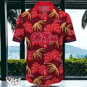 Ole Miss Rebels Hawaiian Shirt Special Gift Leafs Printed Product Photo 2