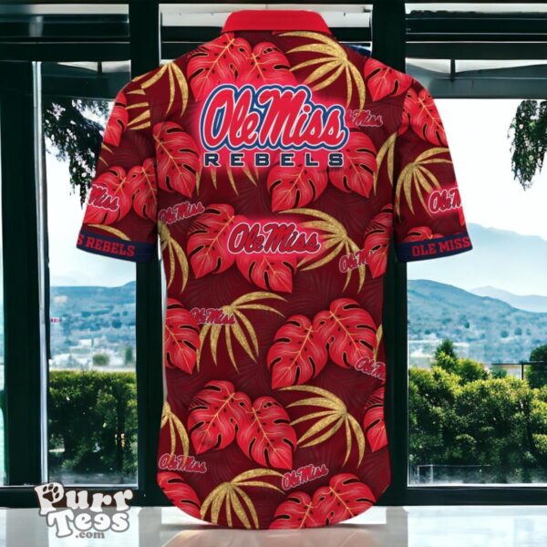 Ole Miss Rebels Hawaiian Shirt Special Gift Leafs Printed Product Photo 3