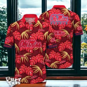 Ole Miss Rebels Hawaiian Shirt Special Gift Leafs Printed Product Photo 1