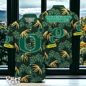 Oregon Ducks Hawaiian Shirt Special Gift Leafs Printed Product Photo 1