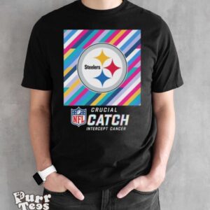 Pittsburgh Steelers NFL Crucial Catch Intercept Cancer Shirt - Black Unisex T-Shirt