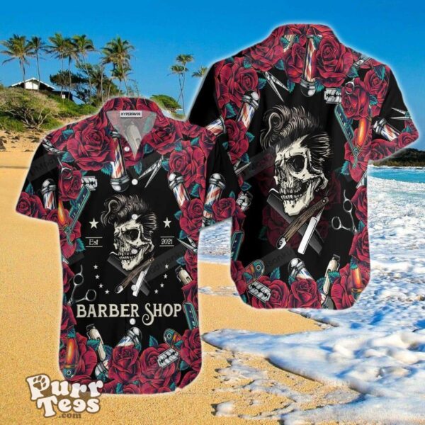 Rose And The Barber Skull Hawaiian Shirt Impressive Gift For Men And Women Product Photo 1