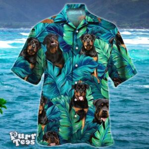 Rottweiler Tropical Print Hawaiian Shirt Style Gift Product Photo 1