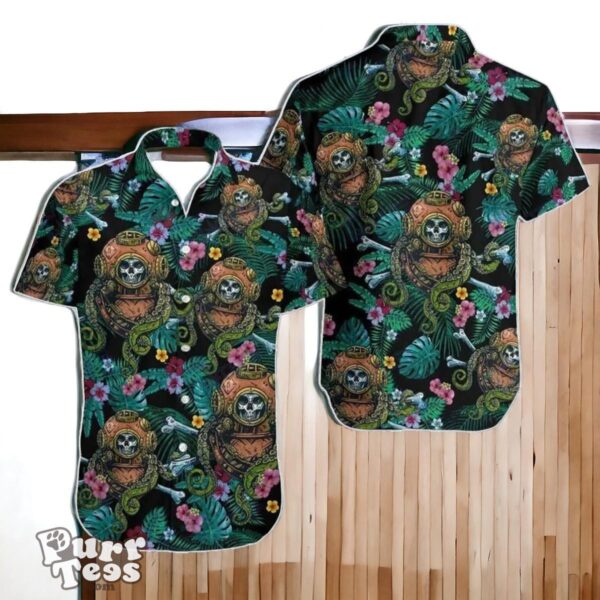 Scuba Diving Skull Tropical All Over Printed Hawaiian Shirt Special Gift Product Photo 1