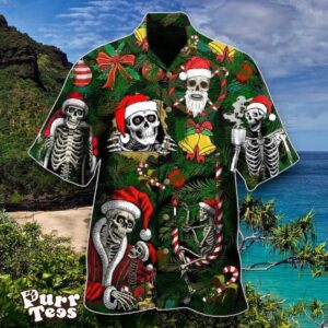 Skeleton Merry Christmas Print Hawaiian Shirt Special Gift For Men And Women Product Photo 1