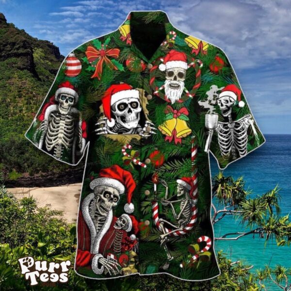 Skeleton Merry Christmas Print Hawaiian Shirt Special Gift For Men And Women Product Photo 1