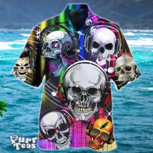 Skull Aloha Skull Music Lets Get High Hawaiian Shirt Style Gift Product Photo 1