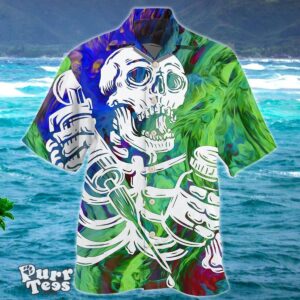 Skull Anti Vaccine Hawaiian Shirt Style Gift Product Photo 1