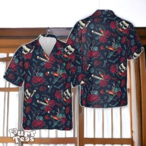 Skull Barber Hawaiian Shirt Special Gift Product Photo 1