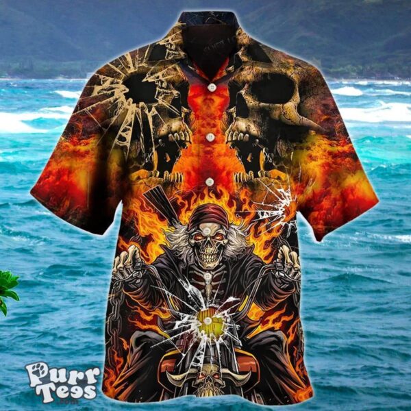 Skull Biker Style Hawaiian Shirt Style Gift Product Photo 1