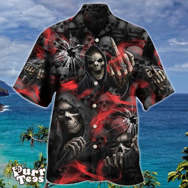 Skull Dark Red Smoke Hawaiian Shirt Special Gift For Men And Women Product Photo 1