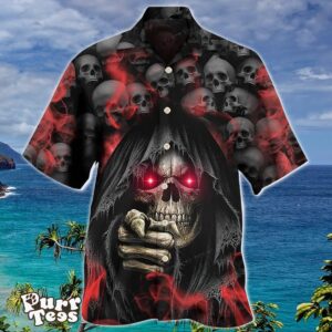 Skull Dark Red Smoke Lighting Hawaiian Shirt Special Gift For Men And Women Product Photo 1