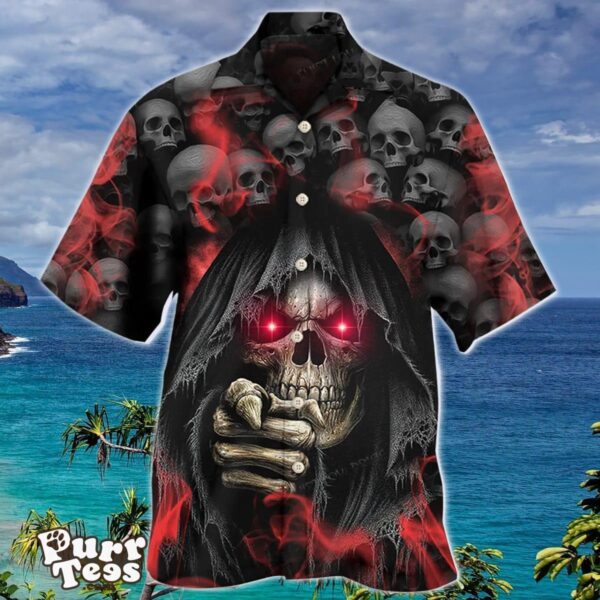 Skull Dark Red Smoke Lighting Hawaiian Shirt Special Gift For Men And Women Product Photo 1