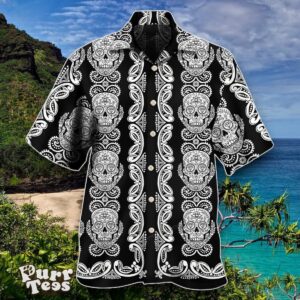 Skull Diamond Pattern Black And White Hawaiian Shirt Special Gift For Men And Women Product Photo 1