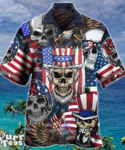 Skull Independence Day Skull Us Flag Hawaiian Shirt Special Gift For Men And Women Product Photo 1
