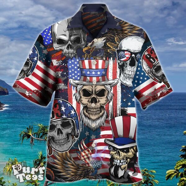 Skull Independence Day Skull Us Flag Hawaiian Shirt Special Gift For Men And Women Product Photo 1