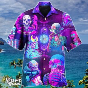 Skull Psychic Skull Face Future Style With Purple Hawaiian Shirt Special Gift For Men And Women Product Photo 1