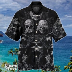 Skull Scary Darkness Art Hawaiian Shirt Special Gift For Men And Women Product Photo 1