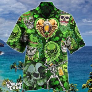 Skull St Patricks Day Art Hawaiian Shirt Special Gift For Men And Women Product Photo 1