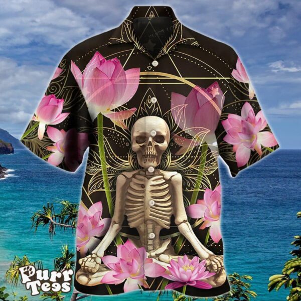 Skull Yoga Lighting Lotus Flower Hawaiian Shirt Special Gift For Men And Women Product Photo 1