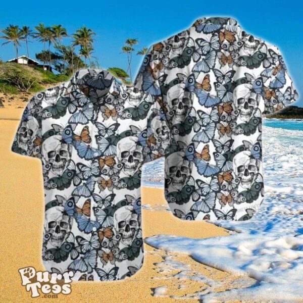 Skulls And Butterflies Hawaiian Shirt Impressive Gift For Men And Women Product Photo 1