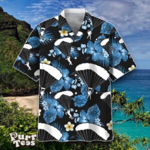 Skydiving Tropical Print Hawaiian Shirt Special Gift For Men And Women Product Photo 1