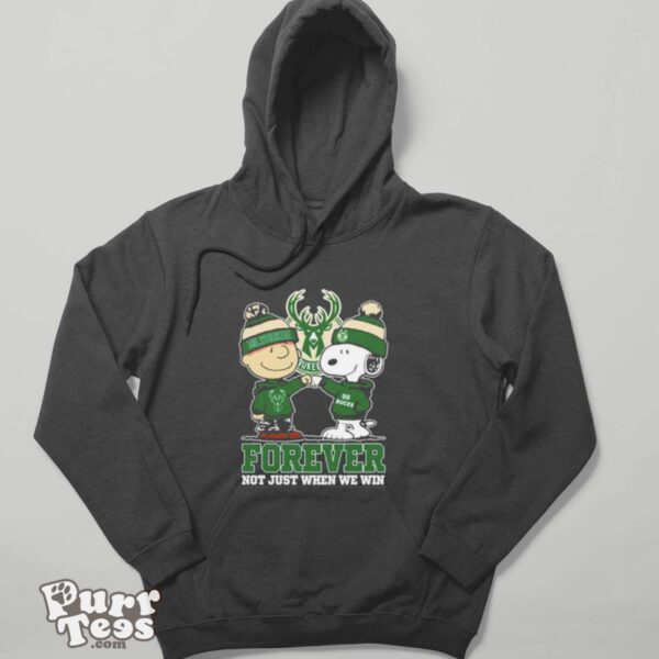 Snoopy Fist Bump Charlie Brown Milwaukee Bucks Forever Not Just When We Win Shirt - Hoodie