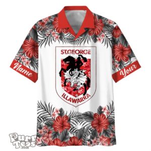 St. George Illawarra Dragons NRL Sport Custom Name Hawaiian Shirt Product Photo 1