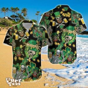 St Patricks Day Skull Hawaiian Shirt Impressive Gift For Men And Women Product Photo 1