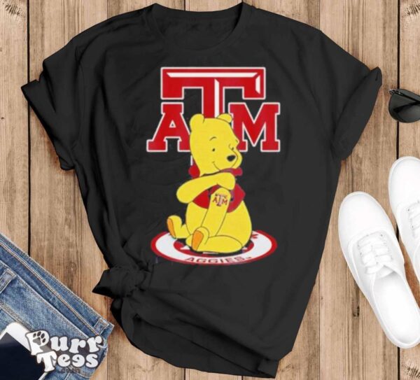 Texas A&M Aggies Football Winnie the Pooh T Shirt - Black T-Shirt