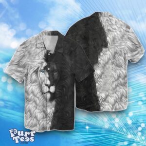 The Lion Black And White Hawaiian Shirt Best Gift For Men And Women Product Photo 1