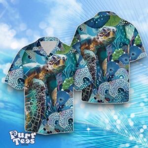 Turtle Under The Sea Print Hawaiian Shirt Best Gift For Men And Women Product Photo 1