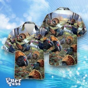 Wild Turkey In Spring Hawaiian Shirt Best Gift For Men And Women 3D Aloha Beach Product Photo 1