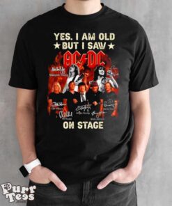 Yes I Am Old But I Saw ACDC On Stage 2024 Signatures Shirt - Black Unisex T-Shirt