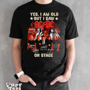 Yes I Am Old But I Saw ACDC On Stage 2024 Signatures Shirt - Black Unisex T-Shirt