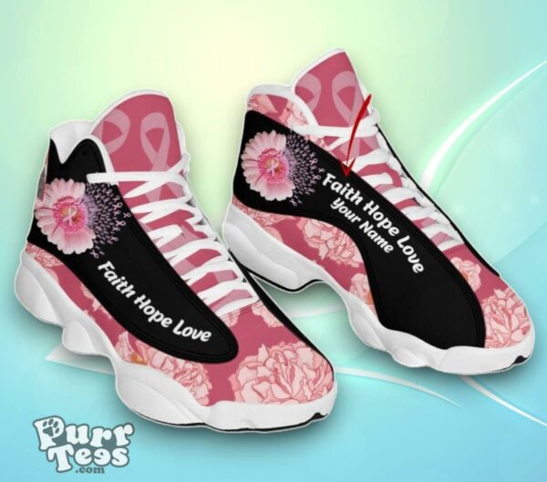 Breast Cancer Faith Hope Love Custom Name Air Jordan 13 Special Gift Product Photo 1