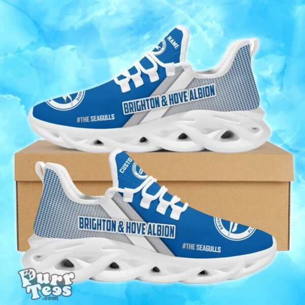 Brighton Hove Albion Custom Name Blue Grey Max Soul Shoes Special Gift Product Photo 1