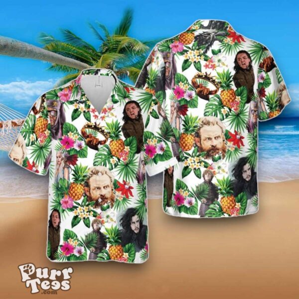 Game Of Thrones Chracter Aloha Green White Hawaiian Shirt Best Gift Product Photo 1