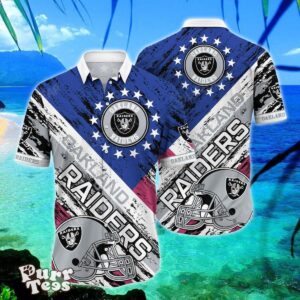 Las Vegas Raiders NFL Hawaiian Shirt Graphic American Flag 3D Printed Short Shirt Best Gift Product Photo 1