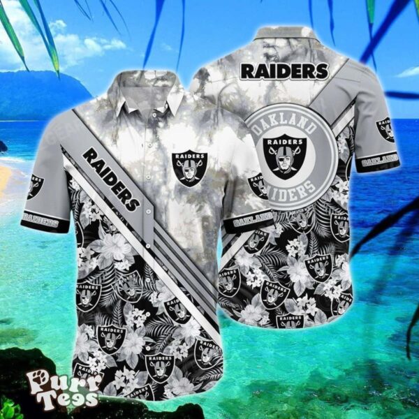 Las Vegas Raiders NFL Hawaiian Shirt Graphic Tropical Pattern New Trend Summer For NFL Football Fans- Product Photo 1