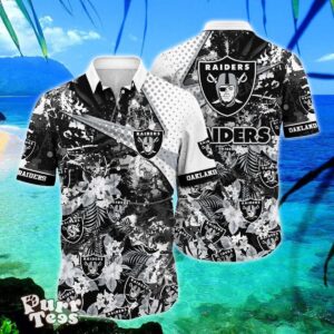 Las Vegas Raiders NFL Hawaiian Shirt Tropical Pattern New Hot Trend Summer Product Photo 1